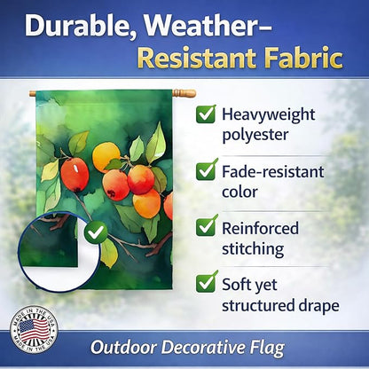 Caroline's Treasures Missouri Hawthorns in Watercolor House Flag Large Porch Sleeve Pole Decorative Outside Yard Banner Artwork Wall Hanging, Polyester, House Size, Multicolor