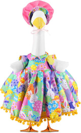 Abbylike 1 Set Easter Bunny Porch Goose Outfit Rabbit Yard Goose Costume Clothes with Carrot Fits Large 23'' H Cement for Easter Day Outdoor Patio Garden Lawn Pathway Spring Statue Decor