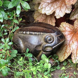 FRG-01 Aluminum Metal Garden Statue Frog Folk-Art Style Sculpture with Dark Bronze Finish Decorative Outdoor Yard Decor Unique Frog Statue for Garden and Landscaping