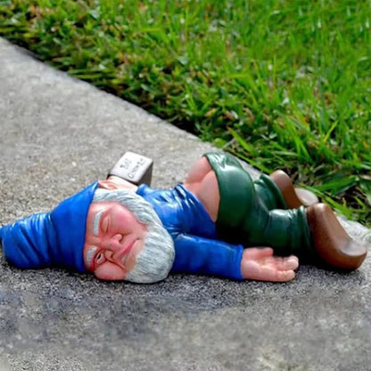 MINICAR Gnome Statue, Funny Outdoor Garden Yard Lawn Sculpture Decoration Home Decor Naughty Gifts, 6 Inch Length