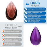 PATIKIL K9 Crystal Pendants Teardrop Beads, 10 Pack 38mm Chandelier Prisms DIY Dark Brown