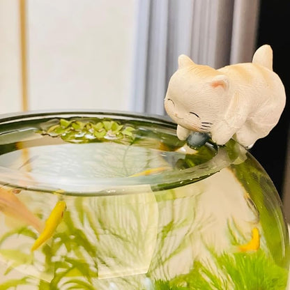 4pcs Climbing Cat Statues For Planter, Cute Animal Figurines Plant Decorations For Pots Vase Fish Tank, Indoor Outdoor Flower Pot Hanging Ornament, Fairy Garden Accessories Décor, Gift For Plant Lover