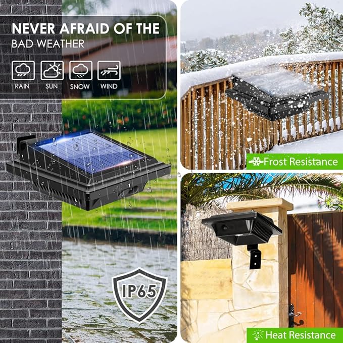 Solar Path Lights, 40 LED Deck Fence Decor - Outdoor, Waterproof for Wall, Porch, Yard, Pool, Steps, Garden, Path (2Pack,White Light)