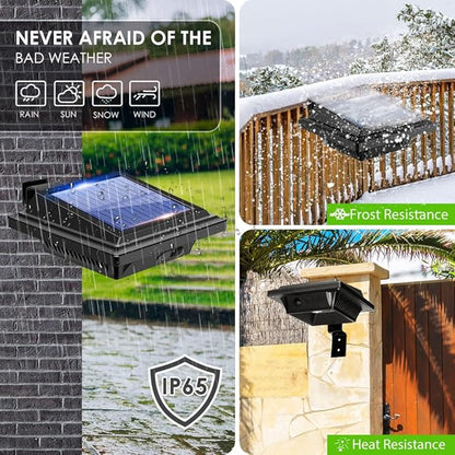 Gutter Solar Patio Decor Lights, 40 LED Deck Outdoor Waterproof Fence for Wall Backyard Porch, Pool, Step Stairs, Yard, Garden, Pathway (6 Pack-Black, Cool White)