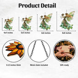 Elegant Forest Fairy Acrylic Suncatcher Stained Glass Effect Window Car Hanging Christmas Ornament Indoor Outdoor Decor Garden Sun Catcher Panel for Fairy Lover for Women Mom Grandma