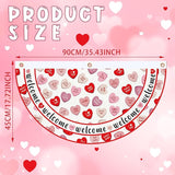 6 Pcs Valentine's Day Bunting Fan Flag Love Heart Bunting Banner Romantic Valentine's Day Garden Half Fan Banner Decoration Holiday Indoor Outdoor Yard Decor, 1.5 x 3 ft