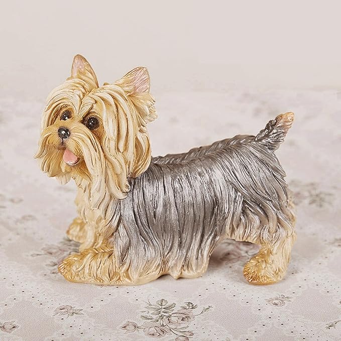 Garden Statues Yorkshire Terrier Outdoor Statue Garden Decor Realistic Dog Sculpture for Lawn Home Indoor Christmas Decoration Yard Ornaments Decor