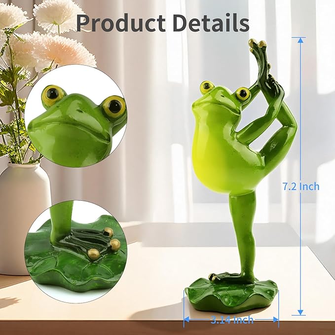 Garden Frog Statues – Funny Outdoor Figurines for Yard, Patio, Lawn, Indoor Decor – Cute Animal Ornaments & Plant Hangers – Birthday for Women (1 Pack - Dancing Frog)