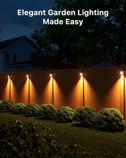 4 Pack Solar Stainless Steel Fence Lights Outdoor Waterproof Motion Sensor Wall Sconce for Backyard Post, Deck, Porch, Stair Rail, Dock, Gate, Walkway, Steps, Patio, Garden, Ambiance Warm Lighting
