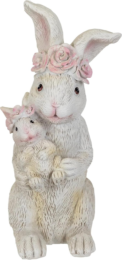 Northlight Mother and Baby Bunny Outdoor Garden Easter Statue - 9.25"