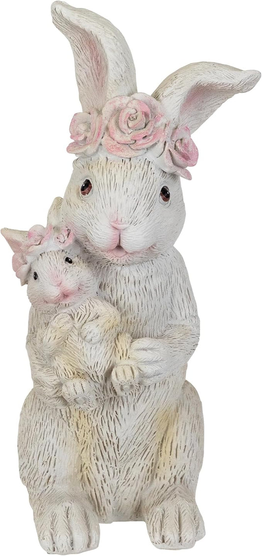 Northlight Mother and Baby Bunny Outdoor Garden Easter Statue - 9.25"