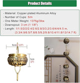 Decorative Rain Chains Waterfall, Hanging Rain Chain Aluminum, Decorative Water Catcher Copper-Plated Cup, Heavy Rain Water Chain for Outside Downspout Gutter, Garden Gift (B 1m/3.3 ft)