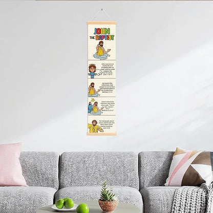 John the Baptist Banner, Church Banner, Christian Rustic Hanging Door Flag, Farmhouse Decorations Outdoor Indoor, Church Activity Decor, Bible Lesson, Scripture and Words Decorations