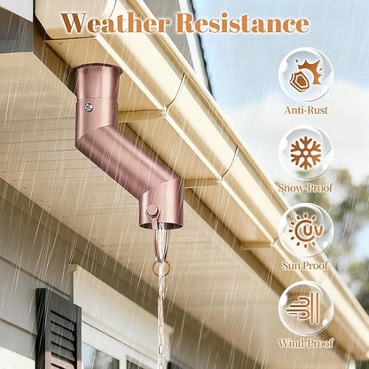Tfro & Cile Rain Chain Gutter Adapter Rose Gold Installation Suit for Gutter Downspout Outlet