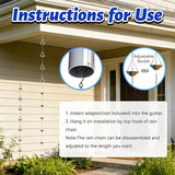 9.6 Ft Rain Chains for Outside, Decorative Metel Rain Gutter Chain with 10 Colorful Cups for Eaves Drainage, Replacement for Downspout
