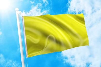 DMSE Solid Yellow Flag, 3x5 Flag, UV Resistant, Fade Resistant Material with Metal Grommets (3ft x 5ft), (Nylon), (Yellow)