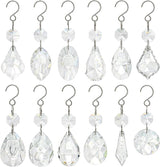 kanpura Crystal Chandelier Prisms,Crystal Sun Catcher Kit,Rainbow Hanging Crystals Suncatcher for Window, Christmas Tree,Home Decor(Clear,12pcs)