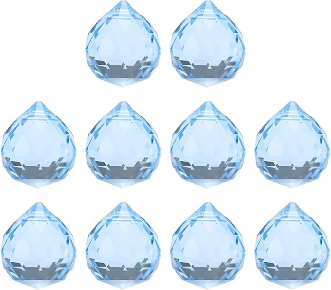 M METERXITY 10-Pack Crystal Ball Prisms, 24mm/0.94 Inch Chandelier Pendant Maker Hanging Crystals Chandelier Prisms for Home/Windows/Garden/DIY Decoration[Silver]