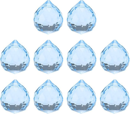 M METERXITY 10-Pack Crystal Ball Prisms, 24mm/0.94 Inch Chandelier Pendant Maker Hanging Crystals Chandelier Prisms for Home/Windows/Garden/DIY Decoration[Silver]