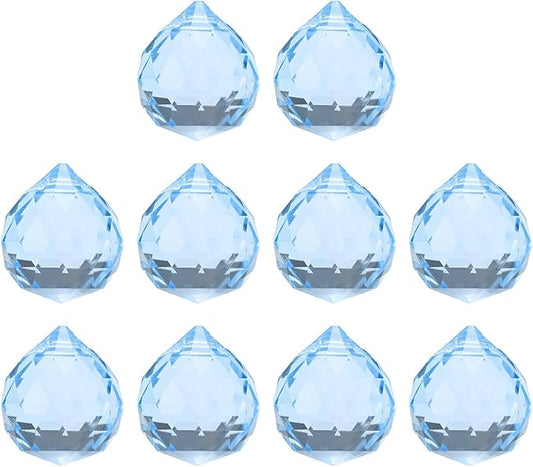 M METERXITY 10-Pack Crystal Ball Prisms, 24mm/0.94 Inch Chandelier Pendant Maker Hanging Crystals Chandelier Prisms for Home/Windows/Garden/DIY Decoration[Silver]
