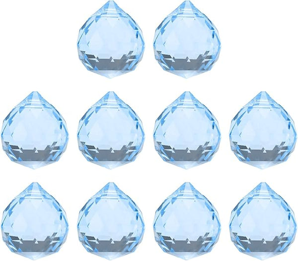M METERXITY 10-Pack Crystal Ball Prisms, 24mm/0.94 Inch Chandelier Pendant Maker Hanging Crystals Chandelier Prisms for Home/Windows/Garden/DIY Decoration[Silver]
