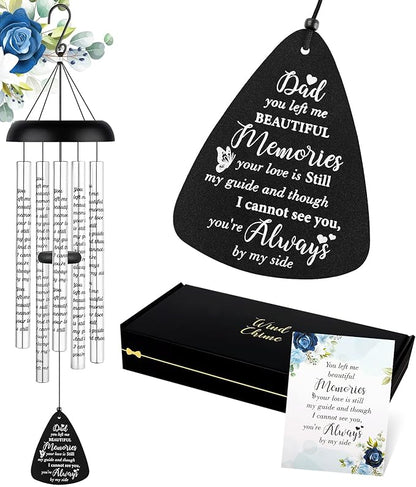 Sympathy Gift Wind Chimes for Outside - Memorial Gifts for Loss of Dad Father Papa, Bereavement Gifts in Memory of a Loved One, Windchimes Outdoors Grief Condolence Remembrance Deep Tone Unique