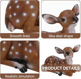 Resin Sika Deer Statue, 9.8in Lifelike Lying Deer Figurine, Weather-Resistant Garden Sculpture for Outdoor Yard Decor, Patio Lawn Ornament, Home Accents, Housewarming Gift