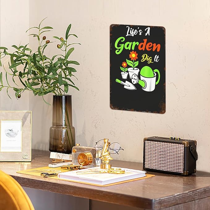 Vintage Metal Tin Sign Amateurer Wall Decor for Home,Garden,Yard,Patio,Office,Dorm,& More 8x12 inches Retro & Funny Room Decorations