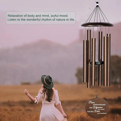 Retirement Wind Chime, Tree of Life, Inspirational Retirement Gifts for Men, Women, Teacher, Co-Worker, Employee, Nanny, Nurse (Copper), NXW#303