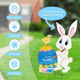 Easter Decorations Outdoor,4 Pack Metal Egg Bunny Yard Signs for Outside,Cute Easter Chick Decorations Garden Stakes for Lawn,Yard,Rabbit Gifts for Women