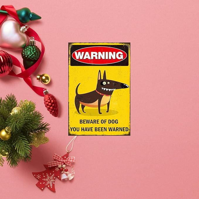 Funny Dark Humor Beware Warning Sign, No Soliciting Wall Decor, Beware of Dog, Yard Garden Plaque Outdoor for Home Fence 8 X 12 Inches