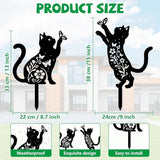 GLOBLELAND 2 Pcs Pattern Cat Garden Stakes Animals Metal Decorative Garden Stakes Metal Yard Signs Decoration for Lawn Patio Yard Garden Decor