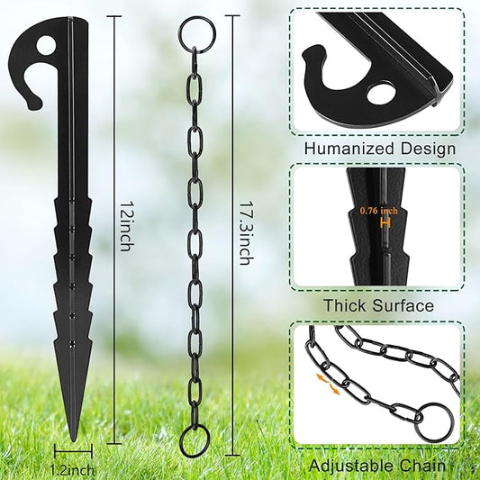 Tfro & Cile Rain Chain Anchoring Stake Black Cone Garden Locator for Gutter Downspout