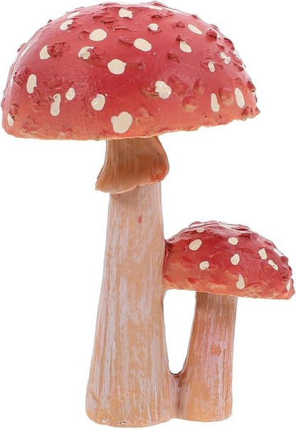 HANABASS Mini Mushroom Ornaments 3.93X2.36X2.36 Inch Resin Garden Figurine for Outdoor Yard Patio Plant Pot Decoration Fairy Garden Sculpture