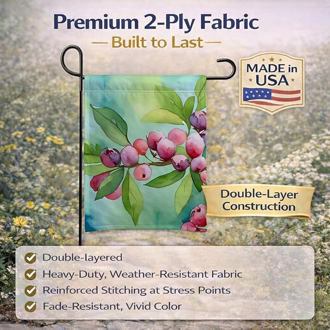 Caroline's Treasures Connecticut Mountain Laurels in Watercolor Garden Flag Mailbox Flag Decorative Yard Flag Banner Outside Patio Artwork Yard Flower Beds, Garden Size, Multicolor