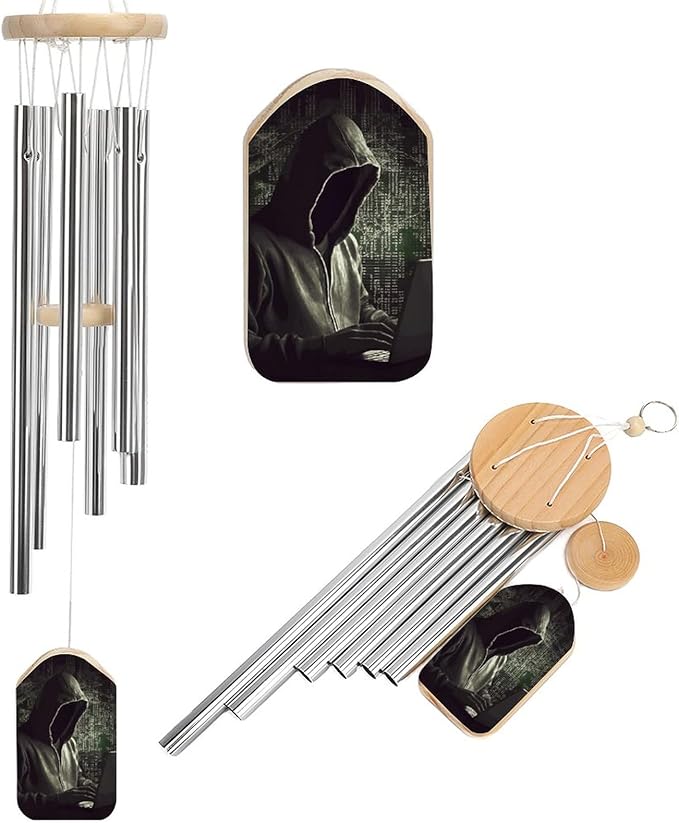 Large Aluminium Wind Chimes 20.5" Inches Hacker Wind Chimes for Outside Memorial Wind Chimes Sympathy Wind Chime for Outdoor Garden Patio Decoration