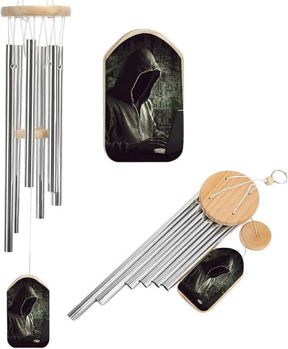 Large Aluminium Wind Chimes 20.5" Inches Hacker Wind Chimes for Outside Memorial Wind Chimes Sympathy Wind Chime for Outdoor Garden Patio Decoration