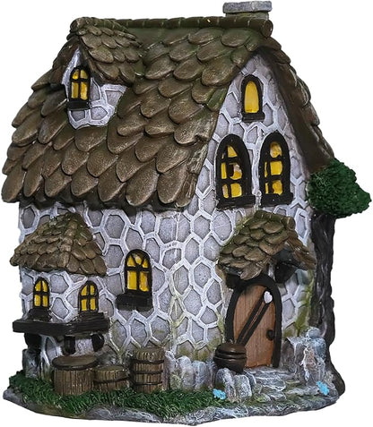Zayton Garden House Statues Outdoor Yard Resin Decoration Gift Handmade Housewarming Gift for Patio Yard Lawn Waterproof Cracking