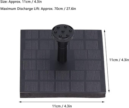 Solar Water Fountain for Bird Bath,Solar Bird Bath Fountains Pump with 6 Nozzles Monocrystalline Silicon Square Floating Outdoor Solar Water Pump for Garden, Pond, Pool