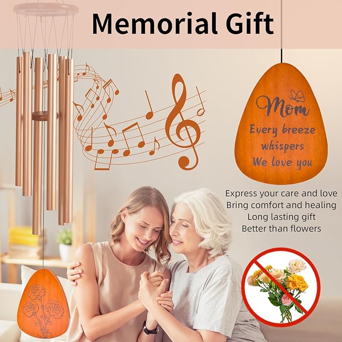 Gifts for Mom, 35'' Moms Wind Chimes, Thanksgiving Mother's Day Christmas Valentines Day Gift for Mom, Mother Birthday Gift from Daughter Son, Love Reminder Gifts