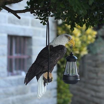 Solar-Powered Eagle Statue - 11.81 Inch Resin Outdoor Yard Art for Patio, Garden, Lawn | Ideal Housewarming & Birthday Gifts for Grandma, Mom & Women