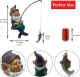 Gnomes Decoration for Yard Outdoor Garden Decor 9.7 Inch Tall Fishing Gnome Statue for Koi Pond, Waterfalls or Poolside Ornaments, Fisher Guy Outdoor Statues, Gift for Mom & Women