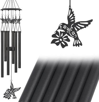 Hummingbird Wind Chimes for Outside,Sympathy Garden Decor Gifts for Women Mom and Grandma,Christmas Windchime in Loving Memory Outdoor Decoration for Yard, Patio, Porch, Lawn, Landscape，Halloween