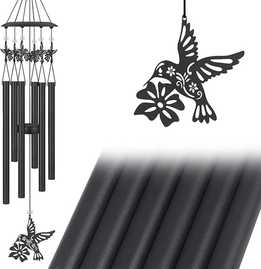 Hummingbird Wind Chimes for Outside,Sympathy Garden Decor Gifts for Women Mom and Grandma,Christmas Windchime in Loving Memory Outdoor Decoration for Yard, Patio, Porch, Lawn, Landscape，Halloween