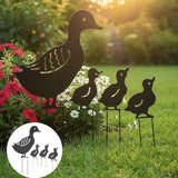 Iron Garden Ornament Wrought Metal Family Decor for Outdoor Lawn and Backyard Landscaping