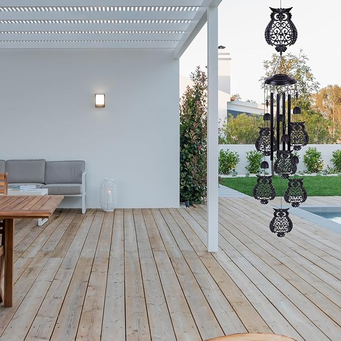 Owls Wind Chimes Outdoor Decoration, Mobile Wind Catcher, Retro Owl Wind Bells, Memorial Wind Chime, Blessing Windchime for Home, Balcony, Yard, Room, Xmas, Party, Indoor, Garden Decor, Gifts for Mom