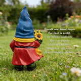 Garden Gnome Outdoor Sunflower Faceless Gnome Statue - Funny Garden Decor for Patio, Lawn, Yard, Balcony, Indoor Home Office Shelves Figurines Ornament Decorations, Mom Grandma Sisters Gifts