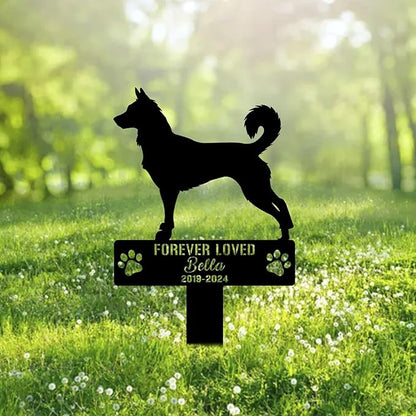 Custom Canaan Dog Metal Memorial Garden Stake Personalized Pet Grave Marker Name Sign Remembrance Stake Decor Sympathy Dog Loss,Outdoor Statues for Yard Garden Lawn Patio Pathway Grave Ornament.