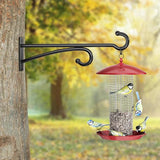 12" Plant Hanger Hook Outdoor Indoor – Planter Hooks for Hanging Plants, Plant Wall Hooks, Brackets for Hanging Plants, Baskets, Wind Chimes, Bird Feeders, Lanterns, Bird Houses (Black, Metal, 2-Pack)