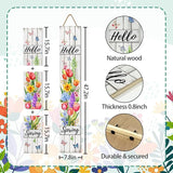 Hello Spring Porch Sign Tulip Butterflies Welcome Sign Rustic Vertical Standing Sign For Front Porch Decor Farmhouse Hanging Wall Sign for Patio Yard Party Indoor Outdoor Decoration 47.2"H